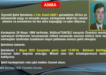 Kıymetli Şehit Kardeşimiz J.Yzb. Kamil AŞIK'ın Anma Töreni Yapıldı.