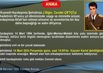 Kıymetli Kardeşimiz, Şehidimiz Mustafa Reşi\\\'in Anma Töreni yapıldı.