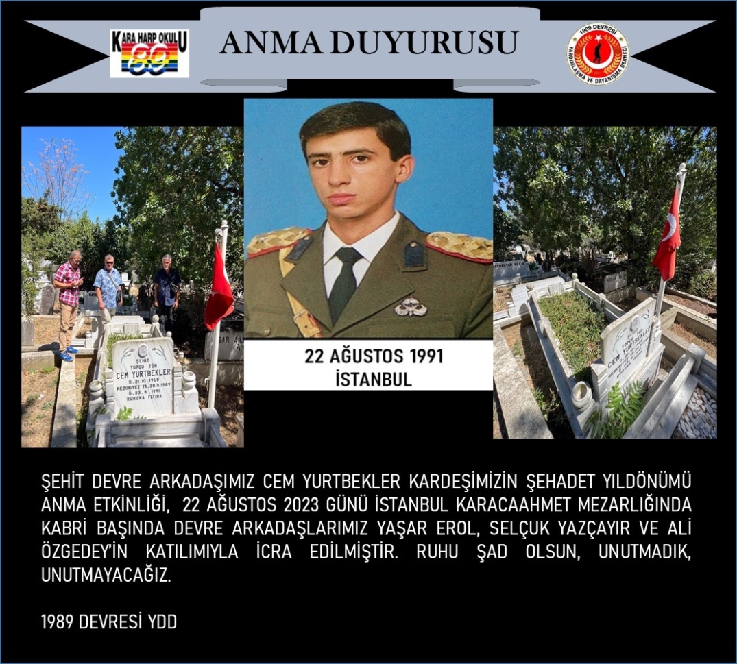 Şehidimiz Cem YURTBEKLER'in Şehadet Yıldönümü Anması.