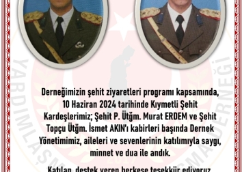 Kıymetli Şehit Kardeşlerimiz; Şehit P. Ütğm. Murat ERDEM ve Şehit Topçu Ütğm. İsmet AKIN’ın Anma Töreni Yapıldı.