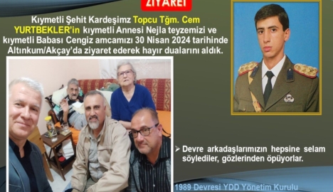 Kıymetli Şehit Kardeşimiz Topçu Tğm. Cem YURTBEKLER'in Ailesine Ziyaret