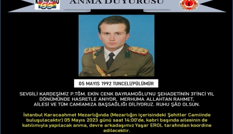 Şehit kardeşimiz E. Cenk Bayramoğlu Anma Töreni