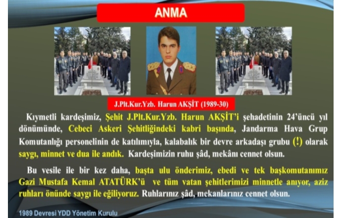 Şehit Kardeşimiz Harun AKŞİT'in Anma Töreni Yapıldı.